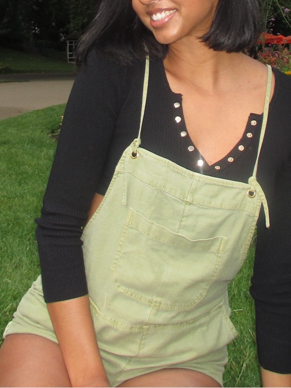 Billabong Wild Pursuit Overall Romper Green Small